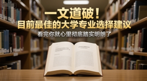 mp28220期-付费文章：一文道破！目前最佳的大学专业选择建议，看完你就心里彻底踏实明朗了