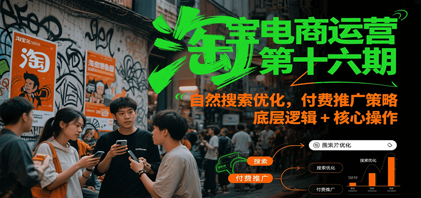fy15244期-淘宝电商运营第十六期，自然搜索优化，付费推广策略，底层逻辑+核心操作