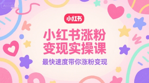 mp28335期-小红书涨粉变现实操课，最快速度带你涨粉变现