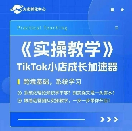 mp28439期-大卖家孵化中心TikTok实操课，TikTok小店成长加速器，跨境基础系统学习，一步一步带你开店