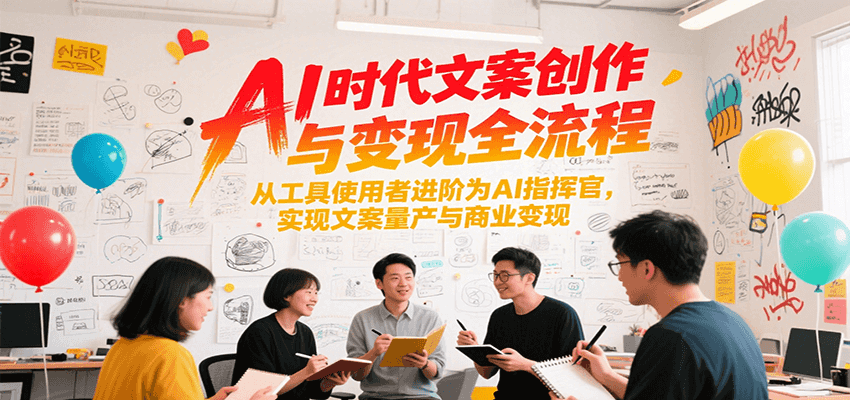 fy15346期-AI时代文案创作与变现全流程，从工具使用者进阶为AI指挥官，实现文案量产与商业变现