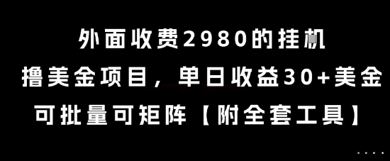 mp28697期-外面收费2980的挂G撸美金项目，单日收益30+美金，可批量可矩阵