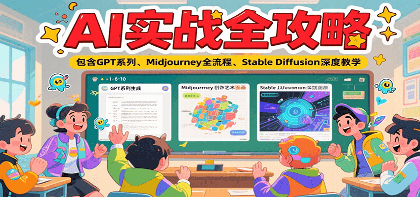 fy15367期-AI实战全攻略，包含GPT系列、Midjourney全流程、Stable Diffusion深度教学