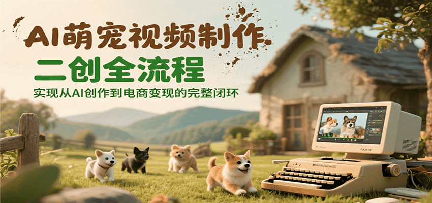 fy15368期-AI萌宠视频制作二创全流程，实现从AI创作到电商变现的完整闭环