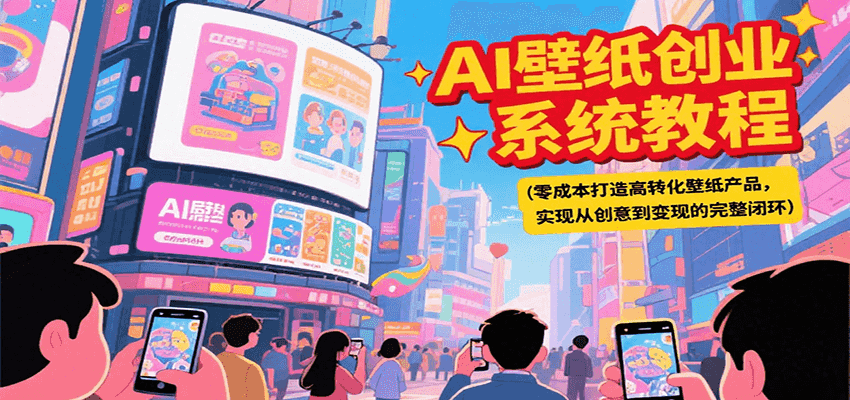 fy15397期-AI壁纸创业系统教程，零成本打造高转化壁纸产品，实现从创意到变现的完整闭环