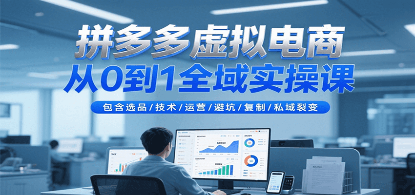 fy15421期-拼多多虚拟电商从0到1全域实操课，包含选品/技术/运营/避坑/复制/私域裂变