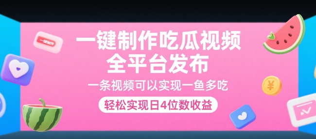 mp29230期-一键制作吃瓜视频，全平台发布，一条视频可以实现一鱼多吃，轻松实现日4位数收益