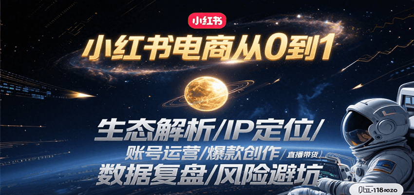 fy15537期-小红书电商从0到1：生态解析/IP定位/ 账号运营/爆款创作/直播带货/数据复盘/风险避坑
