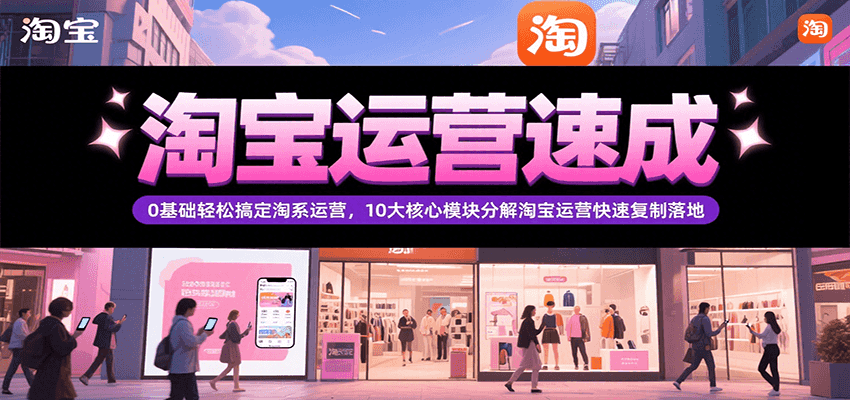 fy15570期-淘宝运营速成，0基础轻松搞定网店运营，10大核心模块分解快速复制落地（更新）