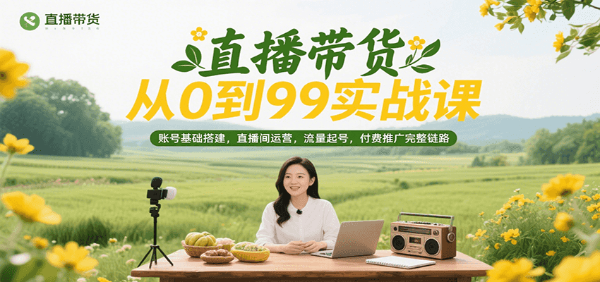 fy15648期-直播带货从0到99实战课，账号基础搭建，直播间运营，流量起号，付费推广完整链路