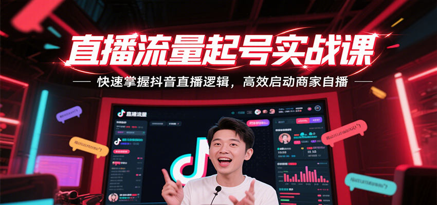 fy15649期-直播流量起号实战课，快速掌握抖音直播逻辑，高效启动商家自播