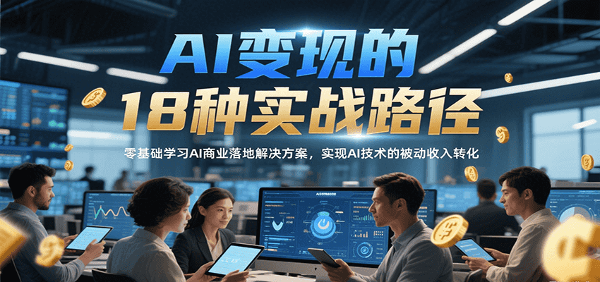 fy15684期-AI变现的18种实战路径，零基础学习AI商业落地解决方案，实现AI技术的被动收入转化