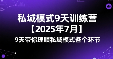 mp29980期-私域模式9天训练营【2025年7月】​9天带你理顺私域模式各个环节