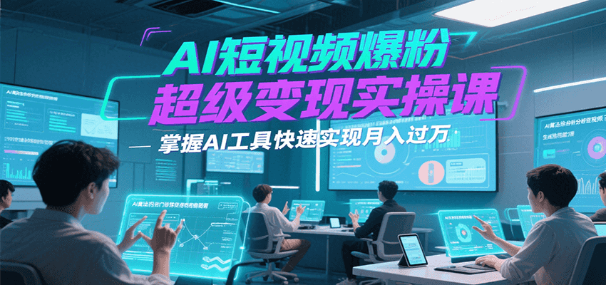 fy15755期-AI短视频爆粉超级变现实操课，掌握AI工具快速实现月入过万