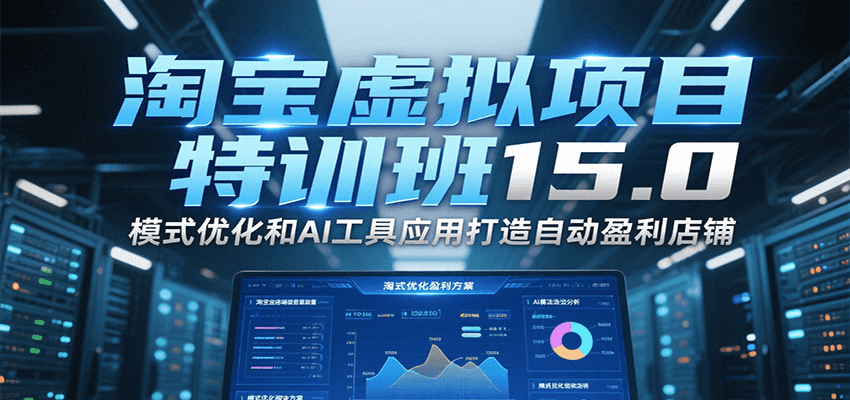 fy15804期-淘宝虚拟项目特训班15.0，模式优化和AI工具应用打造自动盈利店铺