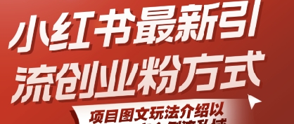 mp30335期-小红书最新引流创业粉方式，项目图文玩法介绍以及如何安全倒流私域