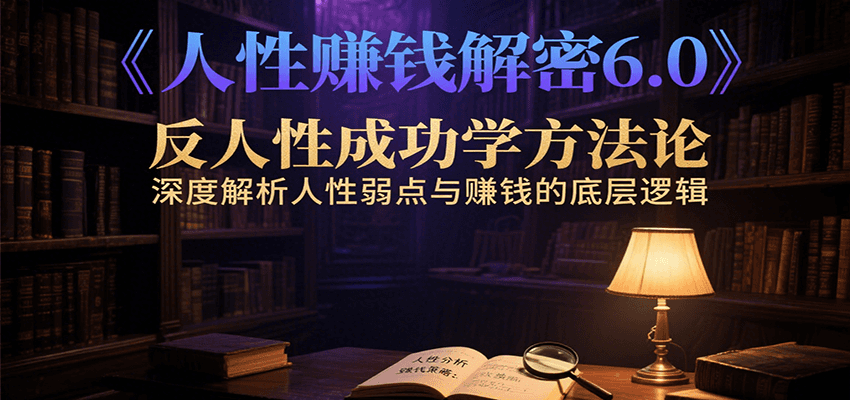fy15844期-人性赚钱解密6.0，反人性成功学方法论，深度解析人性弱点与赚钱的底层逻辑