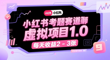 mp30535期-小红书考题赛道虚拟项目1.0，项目操作简单，每天收益2-3张