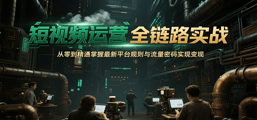 fy15926期-短视频运营全链路实战，从零到精通掌握最新平台规则与流量密码实现变现