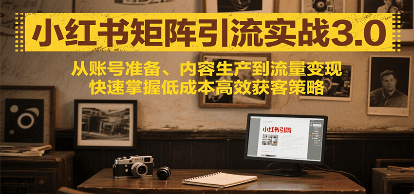 fy15927期-小红书矩阵引流3.0，从账号准备、内容生产到流量变现，快速掌握低成本高效获客策略