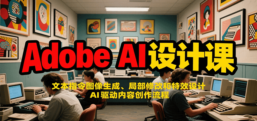 fy16009期-Adobe AI设计课：文本指令图像生成、局部修改和特效设计，AI驱动内容创作流程