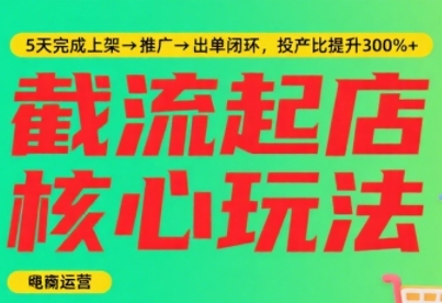 mp30871期-淘宝截流快速起店玩法，掌握暴力快速起店的流程，5天完成上架-推广-出单闭环