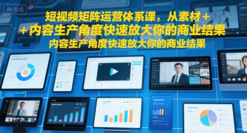 mp30964期-短视频矩阵运营体系课，从素材+内容生产角度快速放大你的商业结果