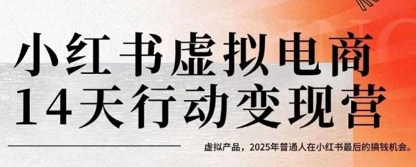 mp31082期-小红书虚拟电商14天变现训练营，虚拟产品，2025年普通人在小红书最后的搞钱机会