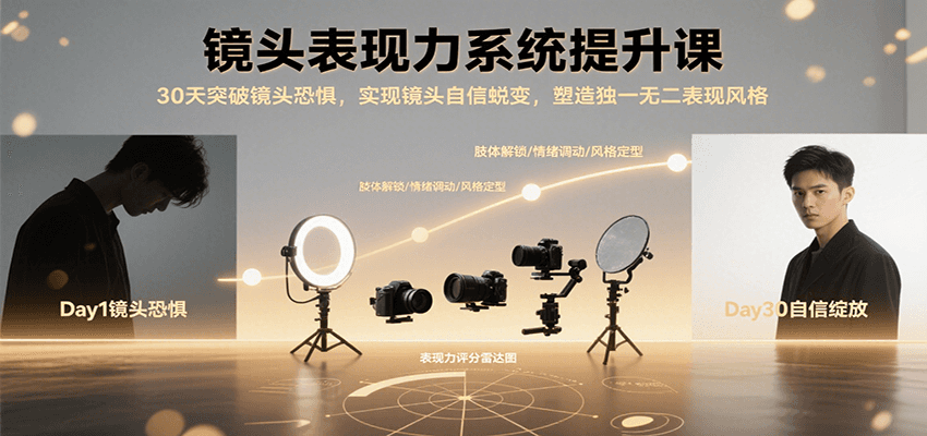 fy16254期-镜头表现力系统提升课，30天突破镜头恐惧实现自信蜕变，塑造独一无二表现风格