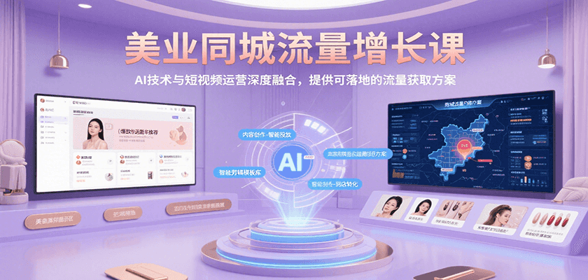 fy16256期-美业同城流量增长课，AI技术与短视频运营深度融合，提供可落地的流量获取方案