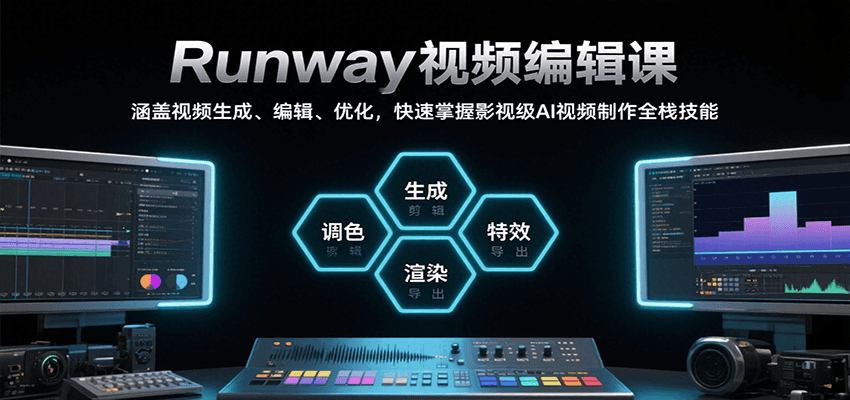 fy16263期-Runway视频编辑课，涵盖视频生成、编辑、优化，快速掌握影视级AI视频制作全栈技能