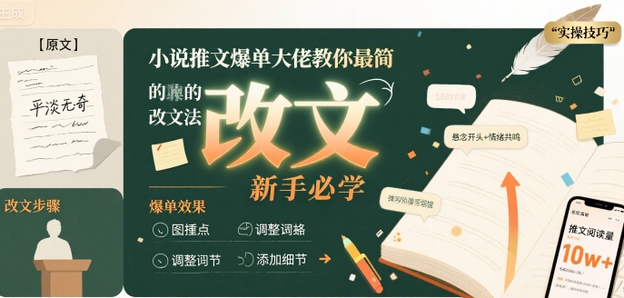 mp31515期-小说推文爆单大佬教你最简单的改文方法实操课，新手必学