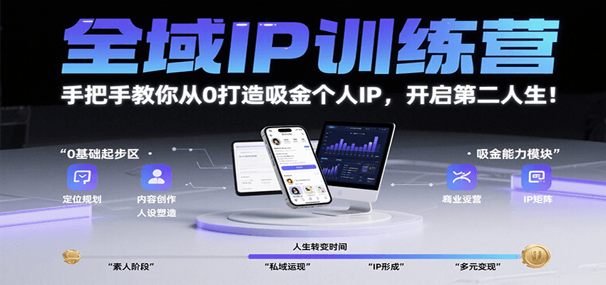 fy16305期-全域IP训练营，手把手教你从0打造吸金个人IP，开启第二人生！