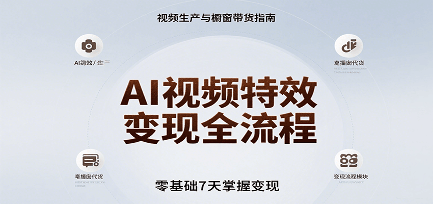 fy16478期-AI视频特效变现全流程，零基础7天掌握视频生产到橱窗带货变现