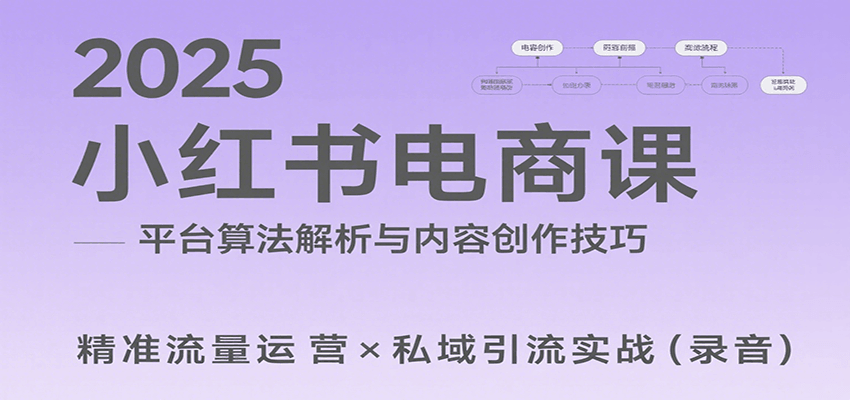 fy16516期-2025小红书电商课：解析算法，创作高转化内容，助力卖家获取流量实现变现（录音）