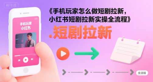 mp32135期-手机玩家怎么做短剧拉新，小红书短剧拉新实操全流程