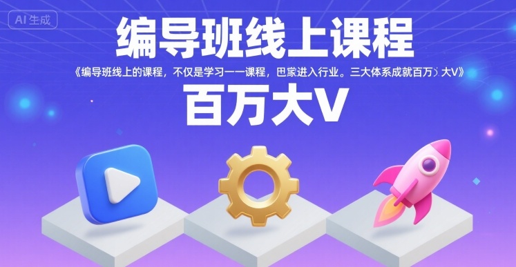 mp32151期-编导班线上课程，不仅是学习一门课程，更是进入一个行业，三大体系成就百万大V