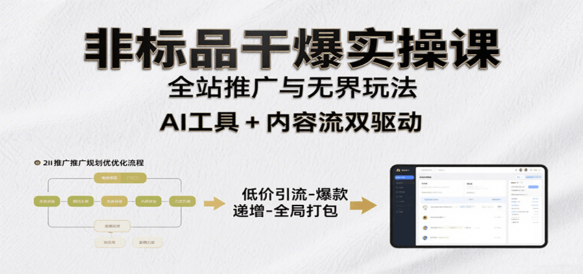 fy16588期-非标品干爆实操课：含多案例及操盘方法，从选品到推广、成交，助力打造爆款实现盈利