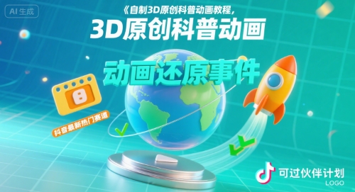mp32352期-自制3D原创科普动画教程，动画还原事件，抖音最新热门赛道，可过伙伴计划