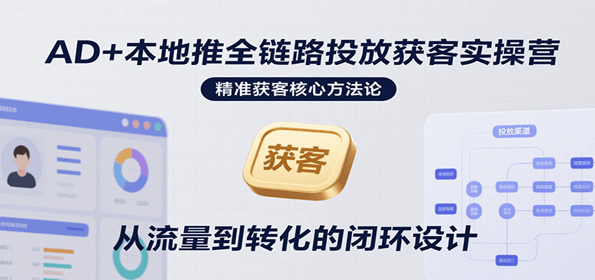 fy16680期-AD+本地推全链路投放获客实操营，快速掌握精准获客技巧，当天投放当天转化高效营销