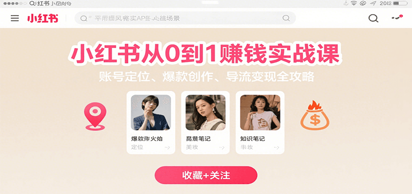 fy16756期-小红书从0到1赚钱实战课：账号定位、 爆款创作 、导流变现全攻略