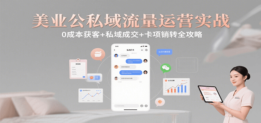 fy16762期-美业公私域流量运营实战：0成本获客+私域成交+卡项销转全攻略
