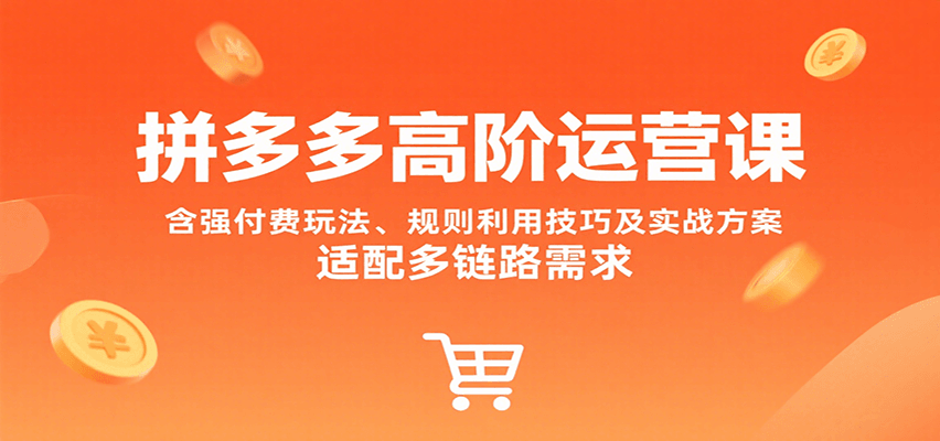 fy16807期-拼多多高阶运营课，含强付费玩法、规则利用技巧及实战方案，适配多链路需求