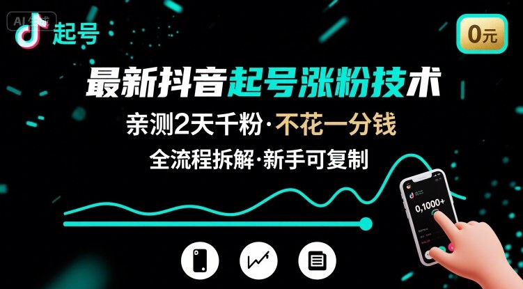 mp33096期-最新抖音起号涨粉技术，亲测2天千粉，不花一分钱，全流程拆解