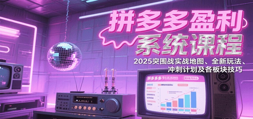fy16935期-拼多多盈利系统课：2025突围战实战地图、全新玩法、冲刺计划及各板块技巧（更新8月）