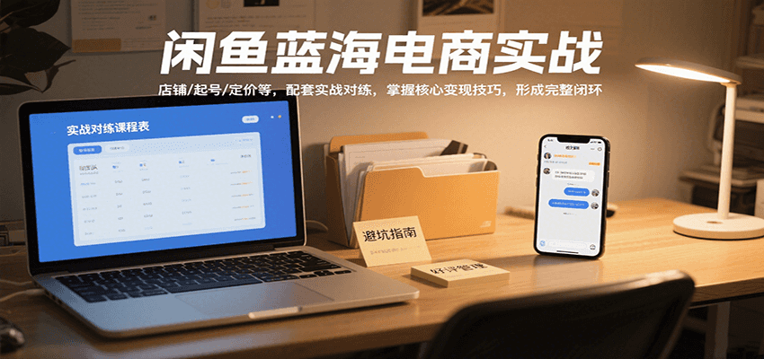 fy16937期-闲鱼蓝海电商实战，涵盖店铺、起号、定价等，配套实战对练，掌握核心变现技巧