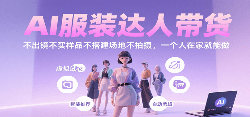 fy17030期-AI服装达人带货，不出镜不买样品不搭建场地不拍摄，一个人在家就能做