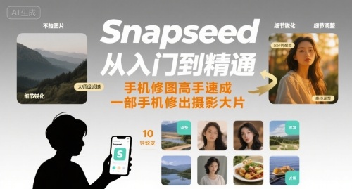 mp33406期-Snapseed从入门到精通，手机修图高手速成，一部手机就能修出摄影大片