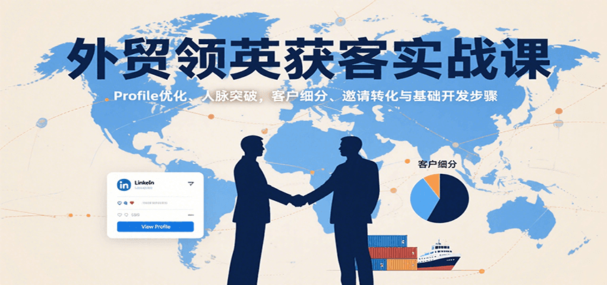 fy17151期-外贸领英获客实战课：Profile优化、人脉突破，客户细分、邀请转化与基础开发步骤