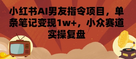 mp34013期-小红书AI男友指令项目，单条笔记变现1w+，小众赛道实操复盘